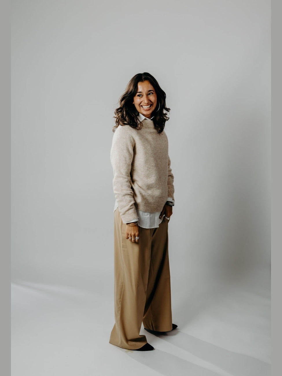 Evelyn Sweater - Beige melange Helene Studios