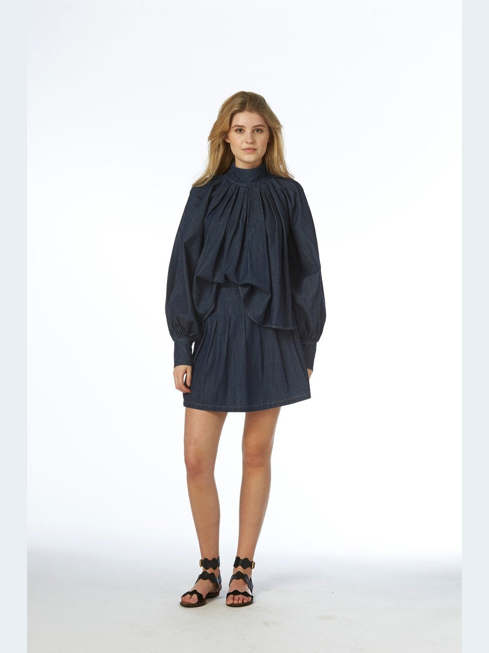 Alba denim skjørt - blue denim Helene Studios
