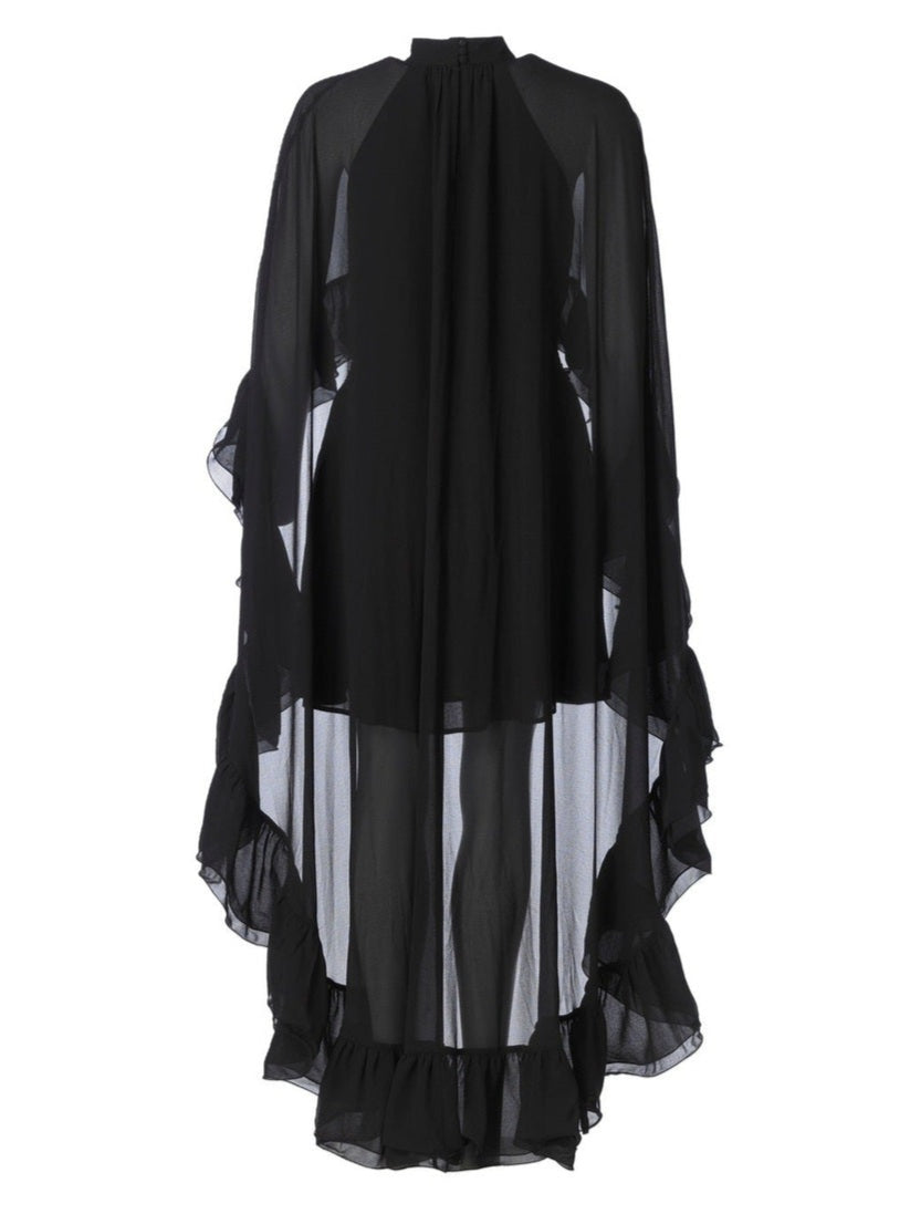 Helena Long Cape Dress - Black