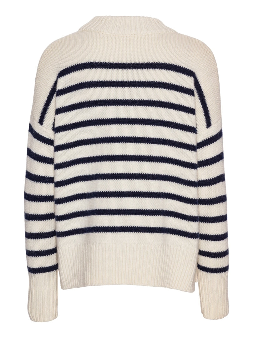 Cecilie Sweater - White & Navy