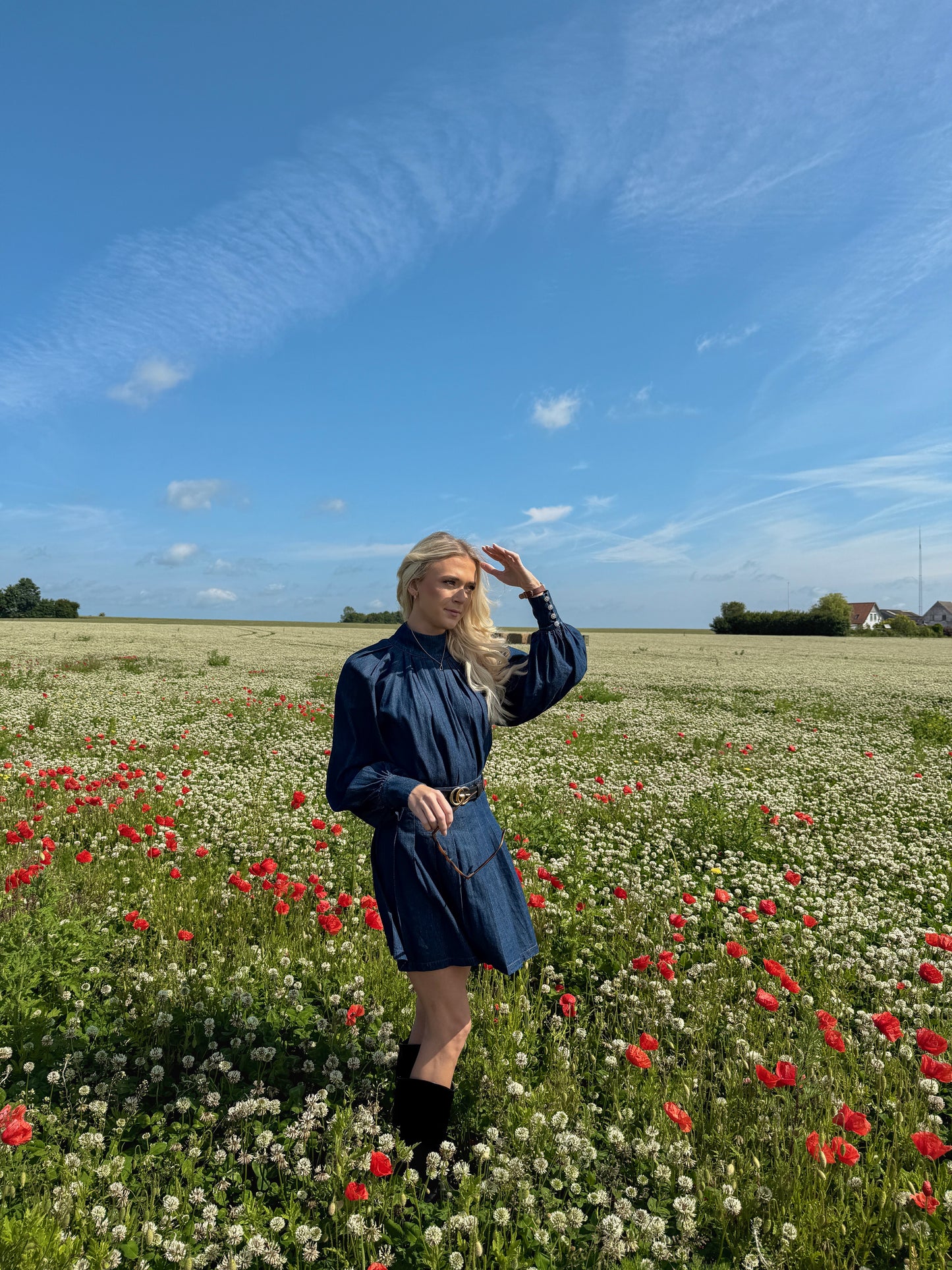 Alba denim skjørt - blue denim