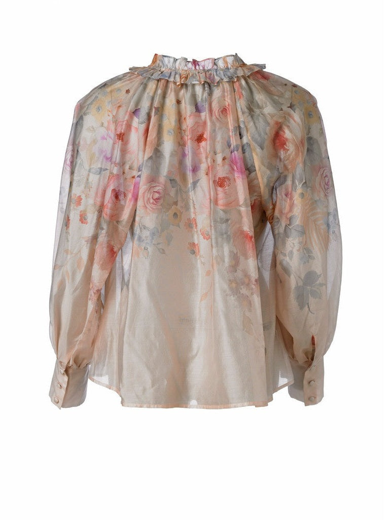 Kendall Bluse - Vintage Rose Print Helene Studios