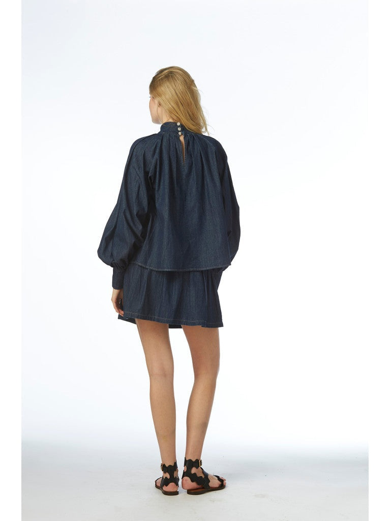 Alba denim skjørt - blue denim Helene Studios