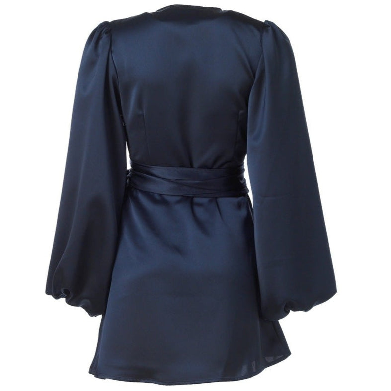 Locki Satin Dress - Navy