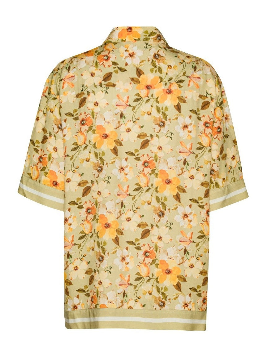 Luca shirt - green flowerprint HALE TRDHM