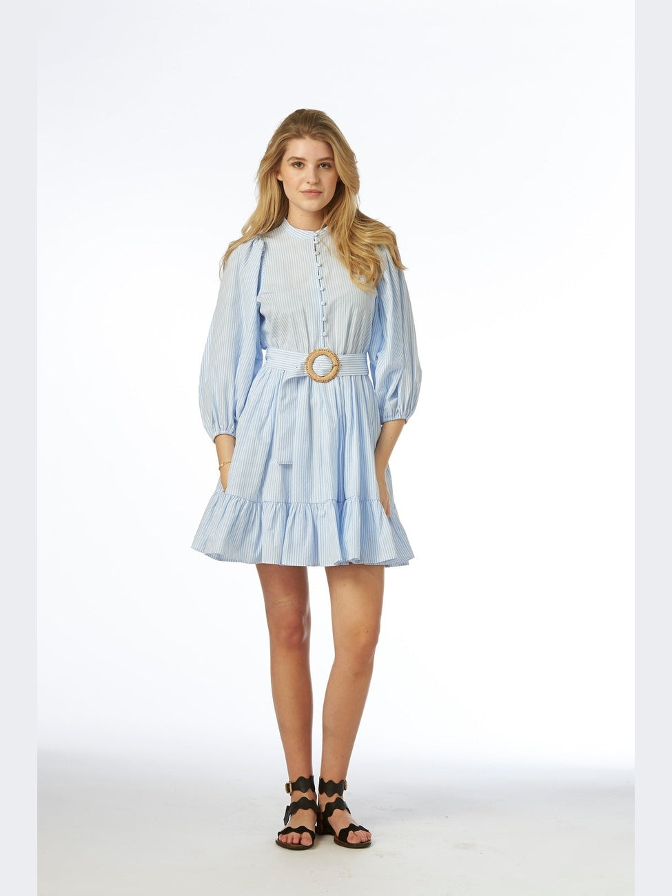 Mya dress - light blue stripes Helene Studios