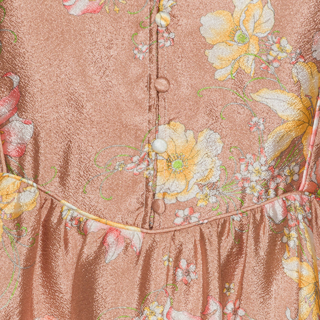 Nova Dress - Deep pink with flowers