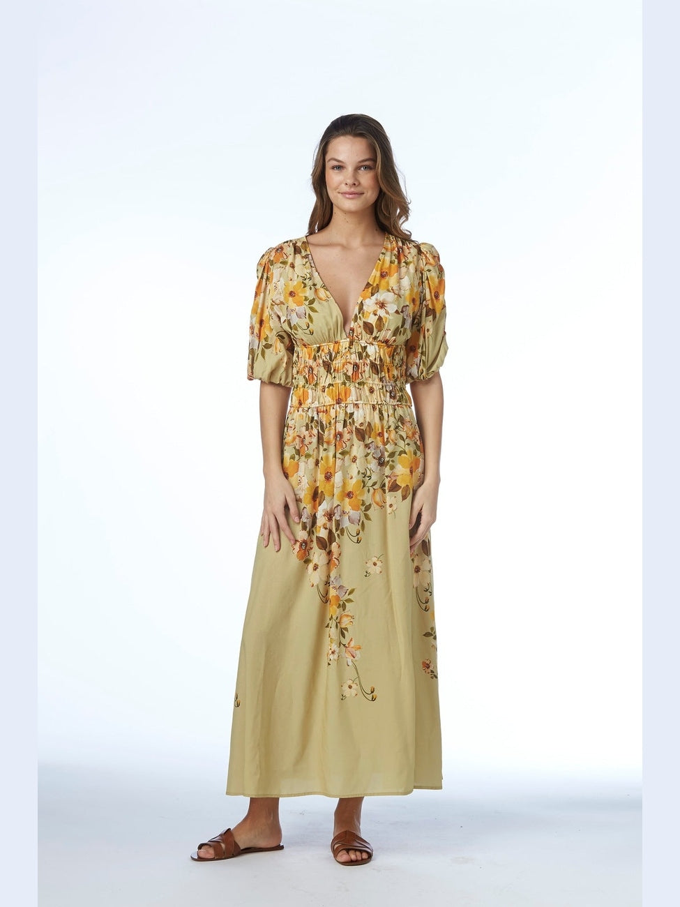 Lilou dress - green flowerprint Helene Studios