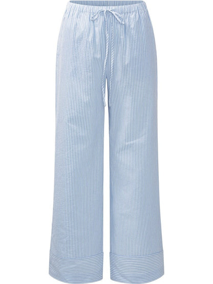 Mya bukse - white with blue stripes Helene Studios