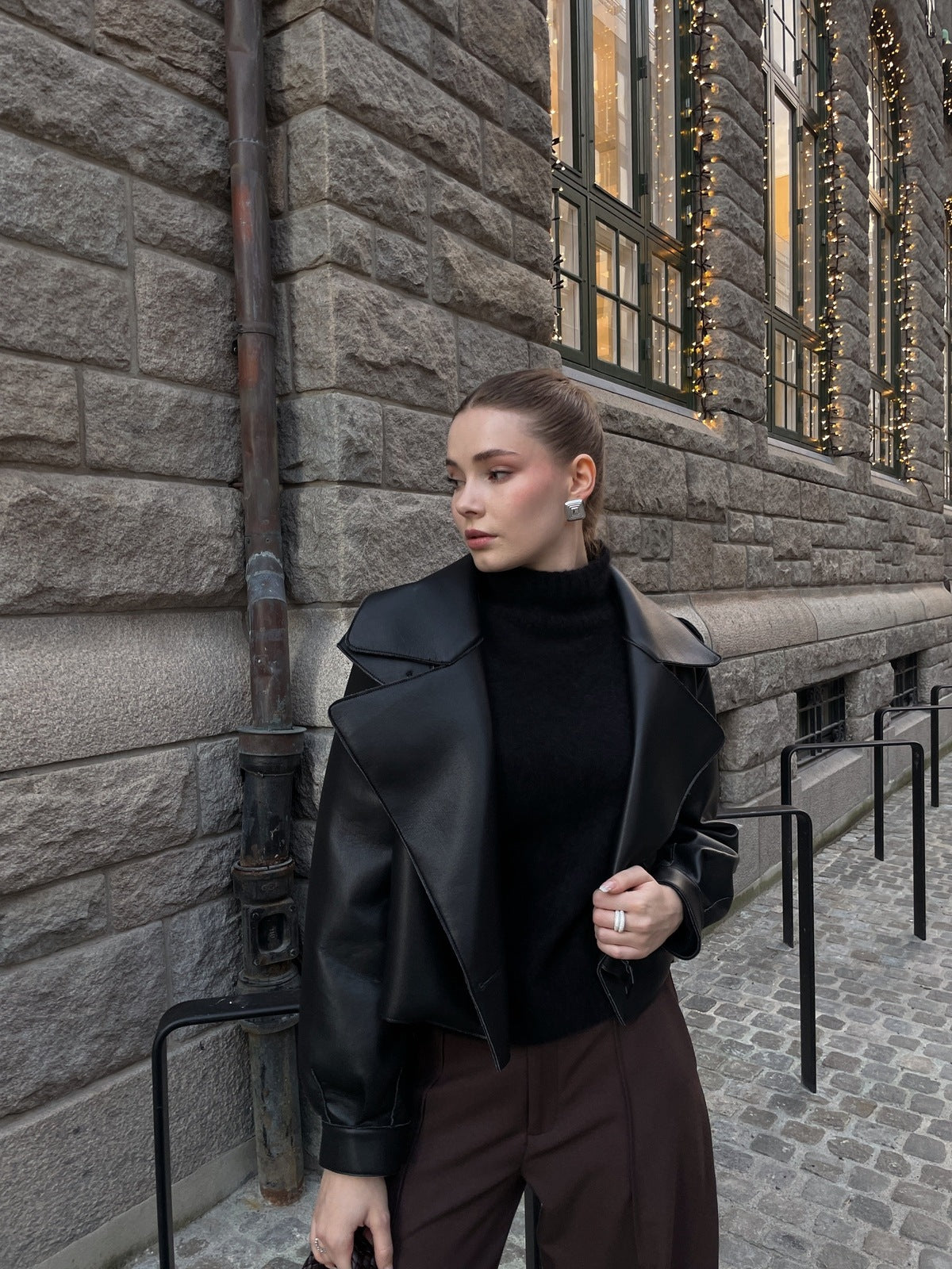 Aurora pu jacket - black Helene Studios