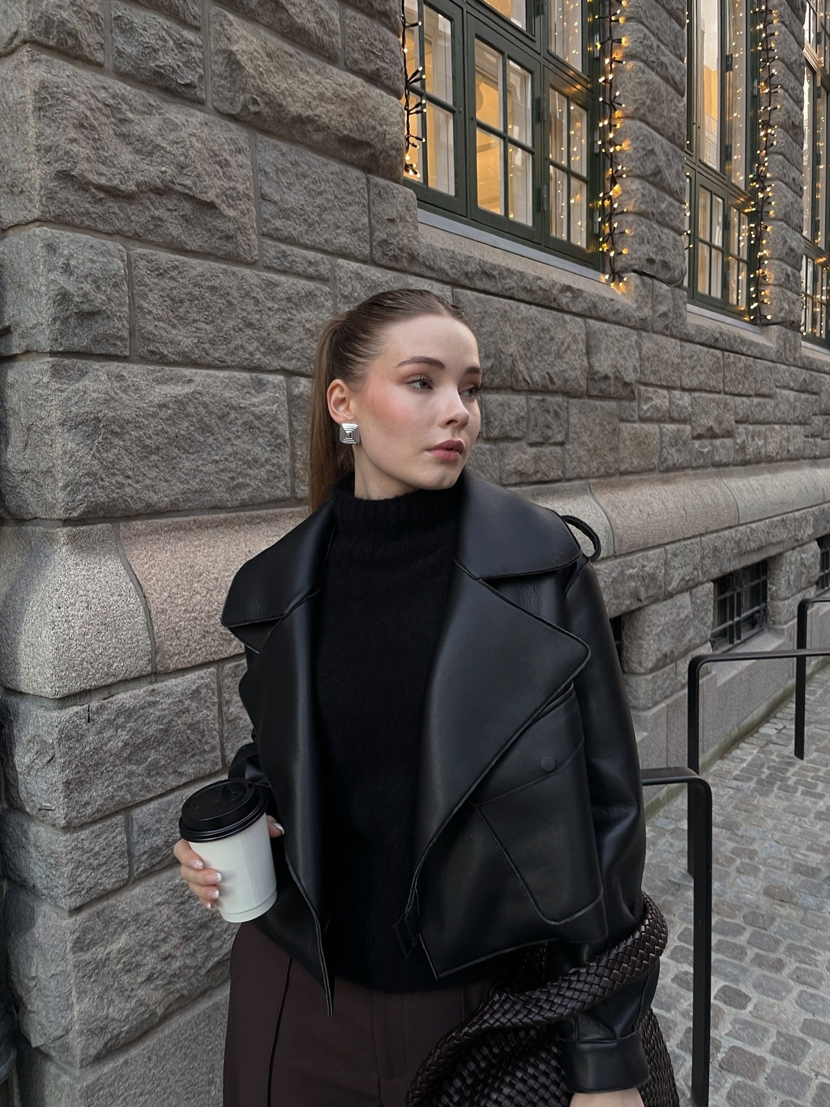 Aurora pu jacket - black Helene Studios
