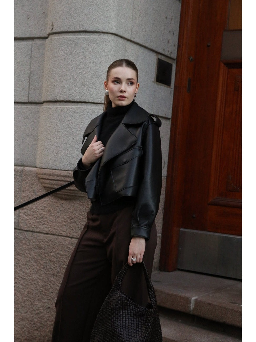 Aurora pu jacket - black Helene Studios
