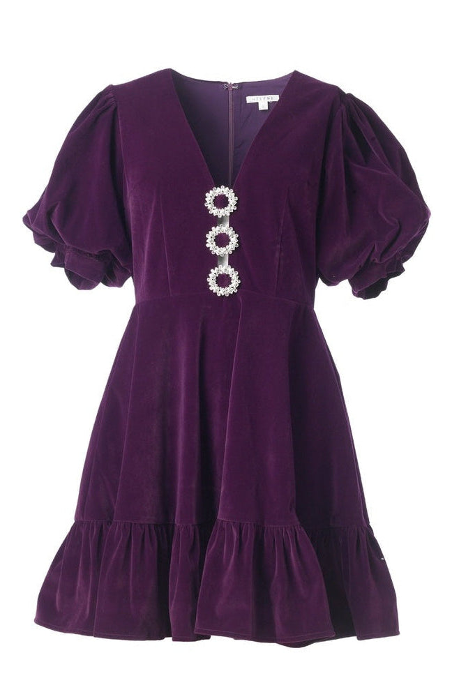 Alba ornament dress - purple Helene Studios