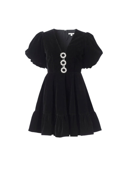 Alba ornament dress - black Helene Studios