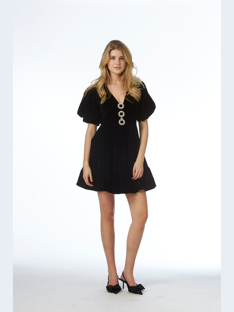 Alba ornament dress - black Helene Studios