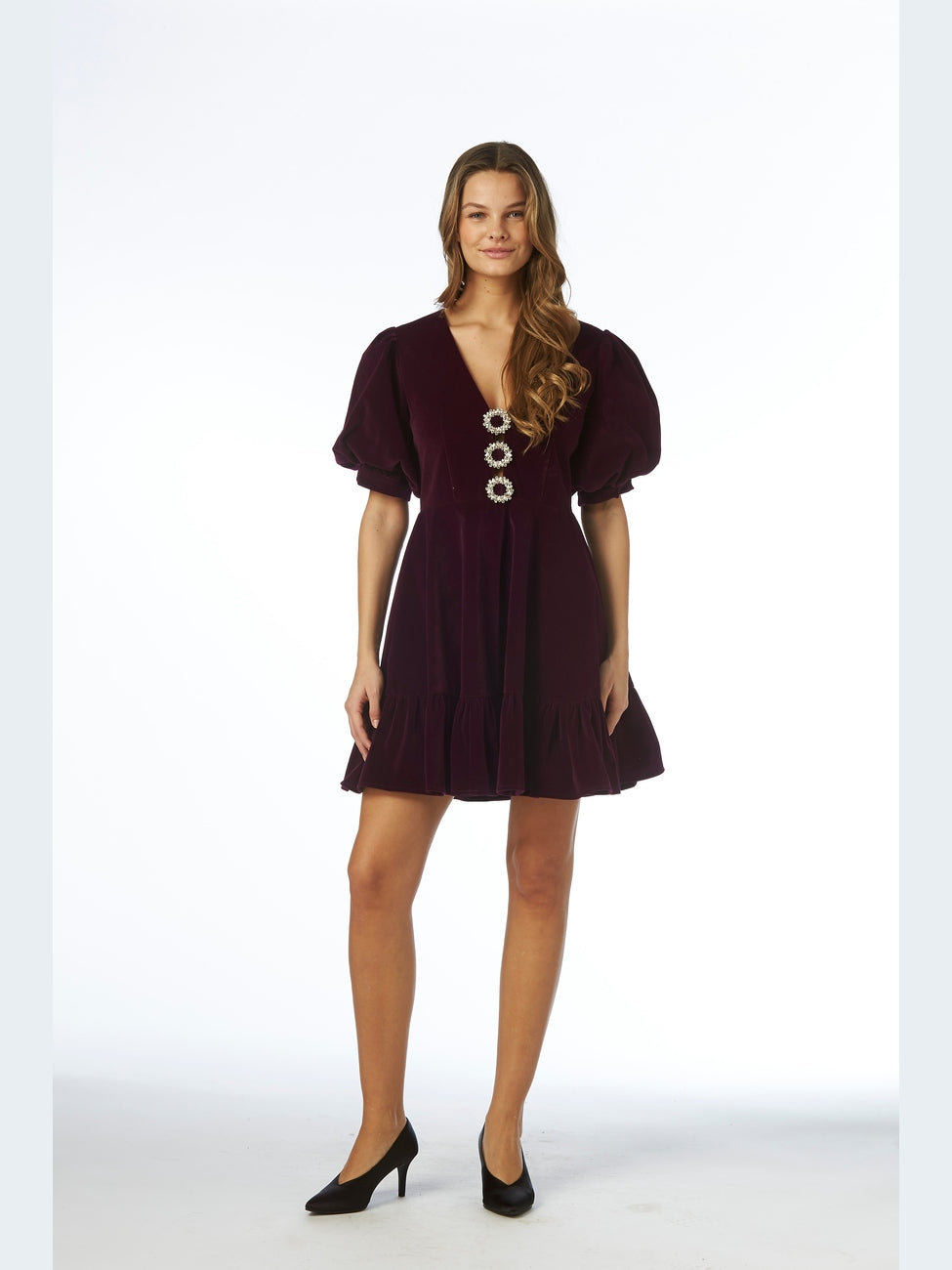 Alba ornament dress - purple Helene Studios