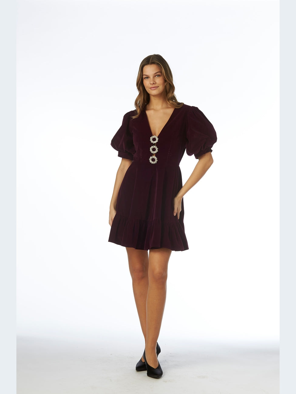 Alba ornament dress - purple Helene Studios