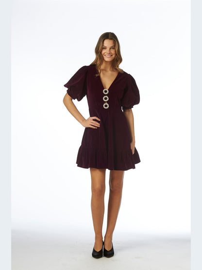 Alba ornament dress - purple Helene Studios