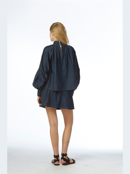 Alba denim skjørt - blue denim Helene Studios