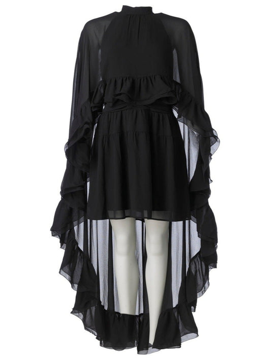 Helena Long Cape Dress - Black