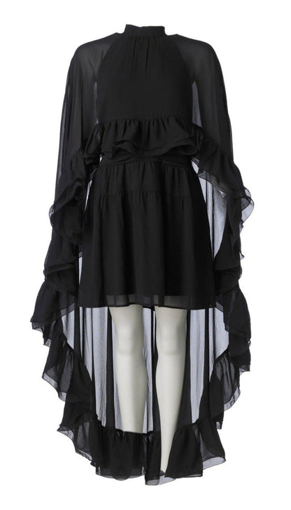 Helena Long Cape Dress - Black Helene Studios