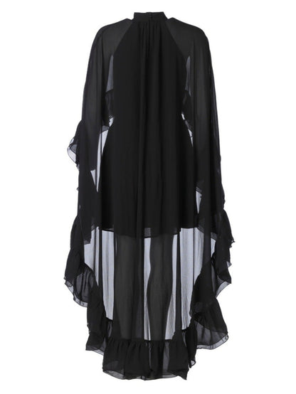 Helena Long Cape Dress - Black