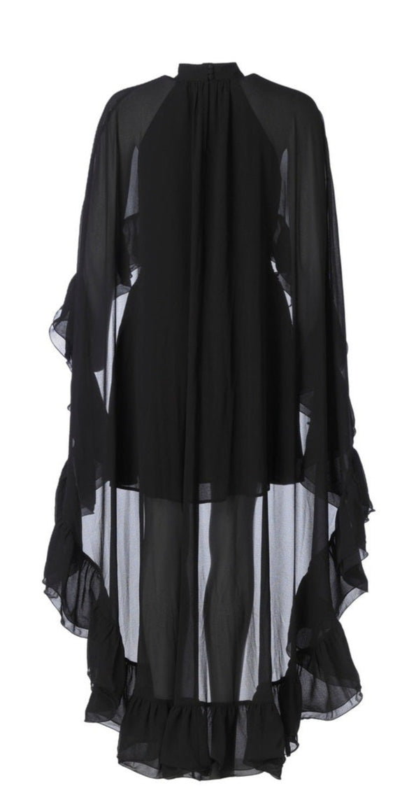 Helena Long Cape Dress - Black Helene Studios