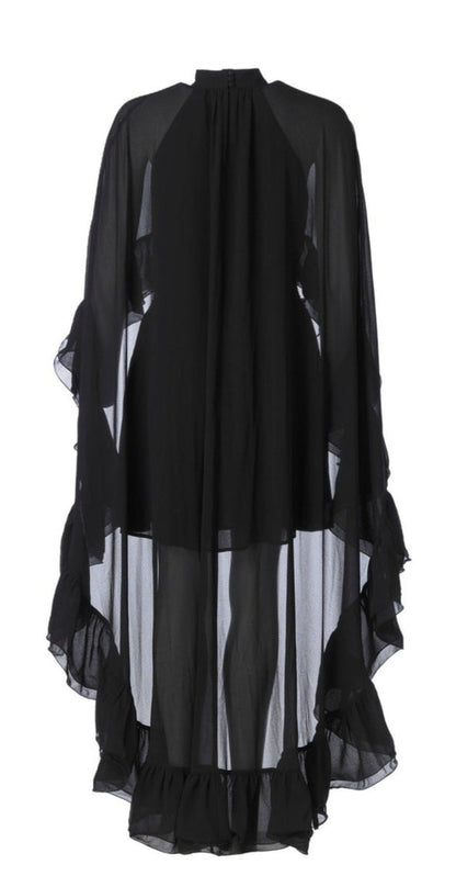Helena Long Cape Dress - Black Helene Studios