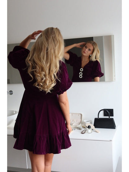 Alba ornament dress - purple Helene Studios