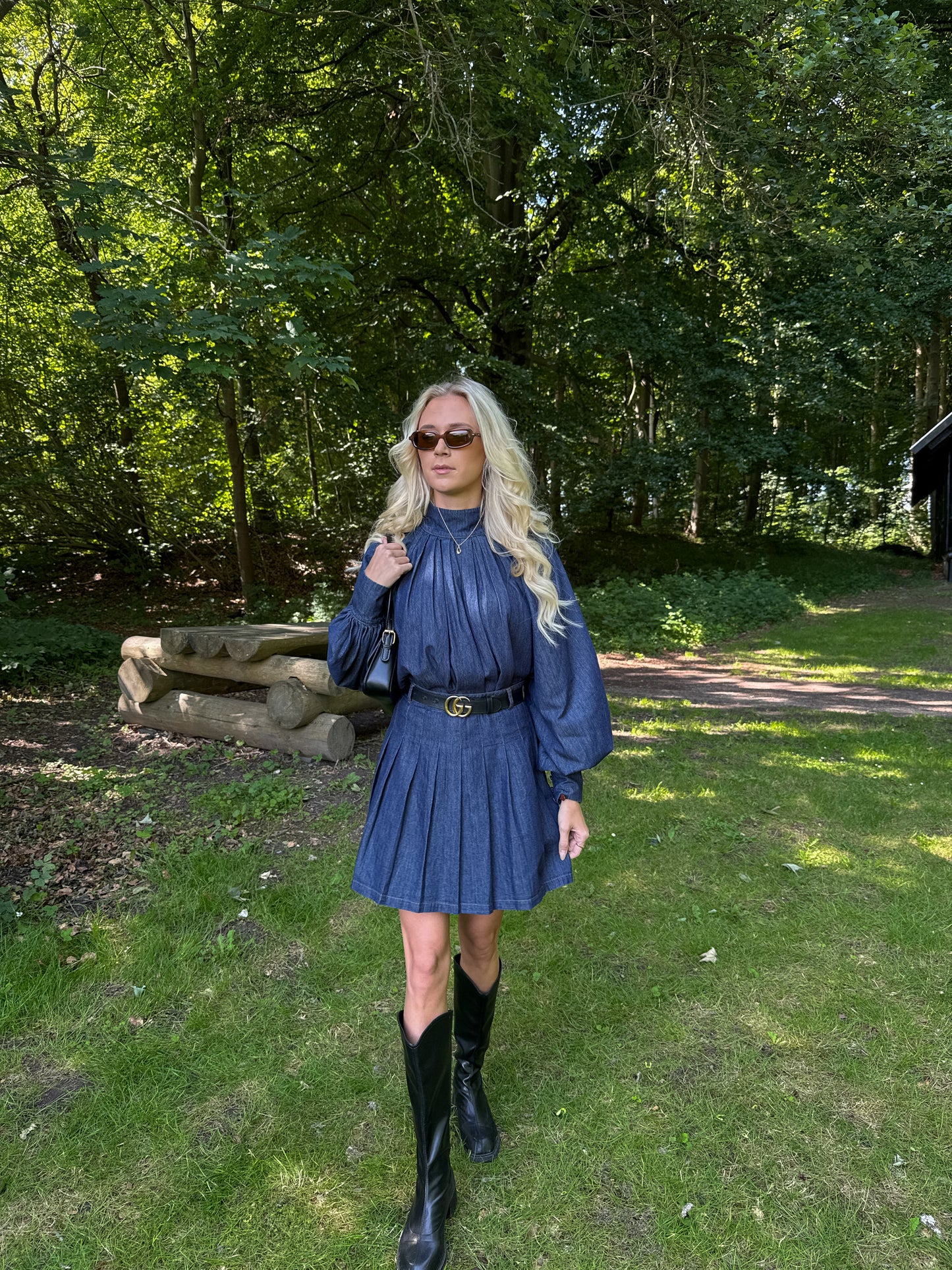 Lina denim blouse - blue denim