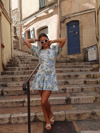 Marie Kjole - Blue Floral print Helene Studios