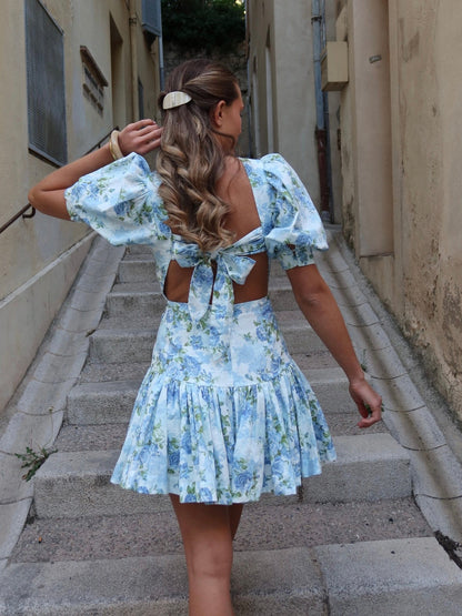 Marie Kjole - Blue Floral print Helene Studios