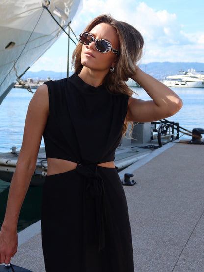 Sienna cut out kjole - black Helene Studios