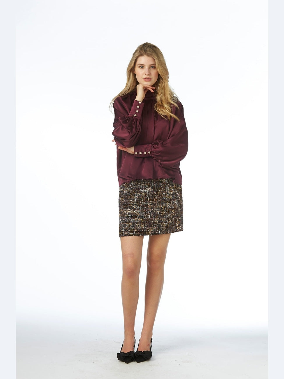 Lina Blouse - Maroon