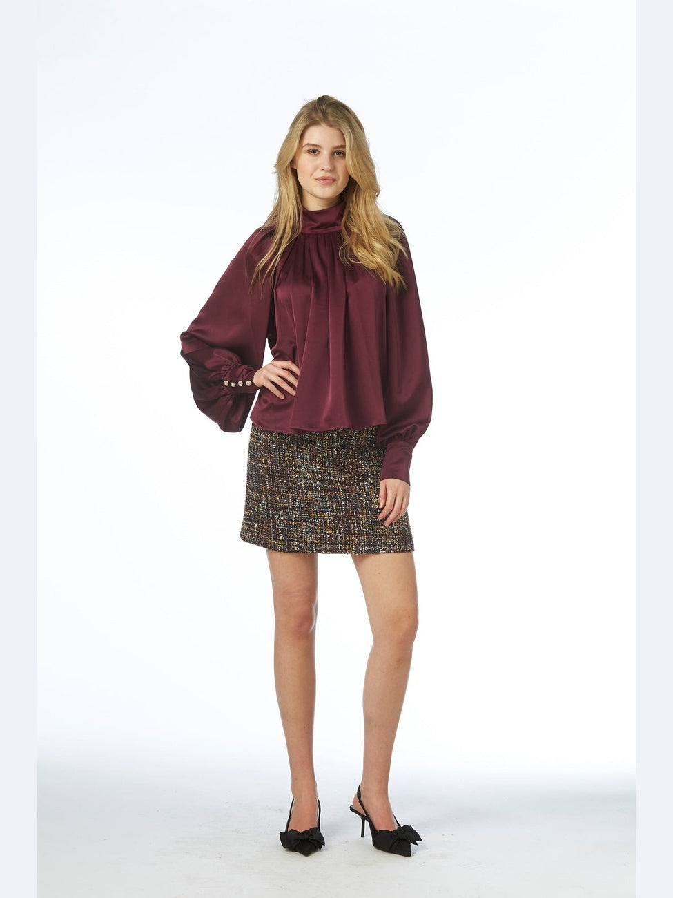 Lina Blouse - Maroon