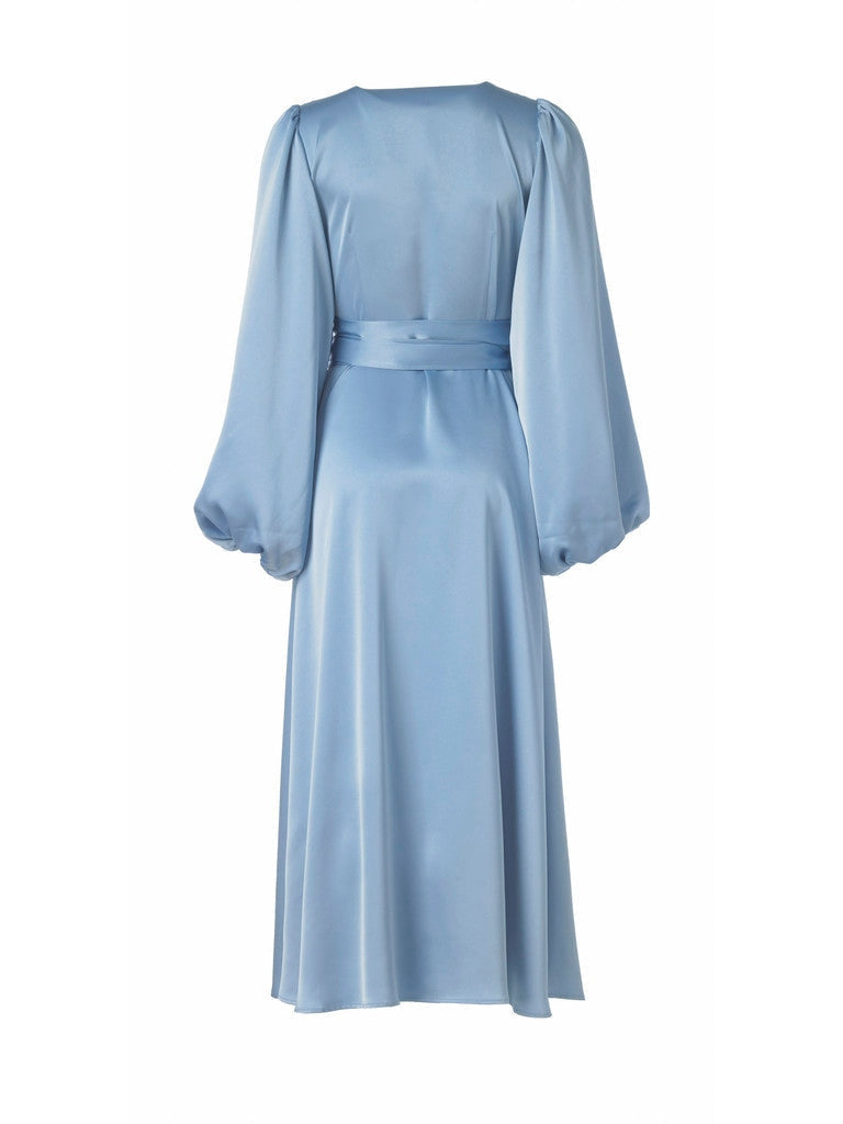 Locki Satin Maxi Kjole - Blue Helene Studios