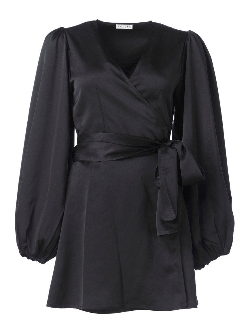 Locki satin kjole - black Helene Studios