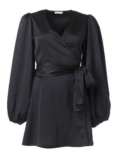 Locki satin kjole - black Helene Studios