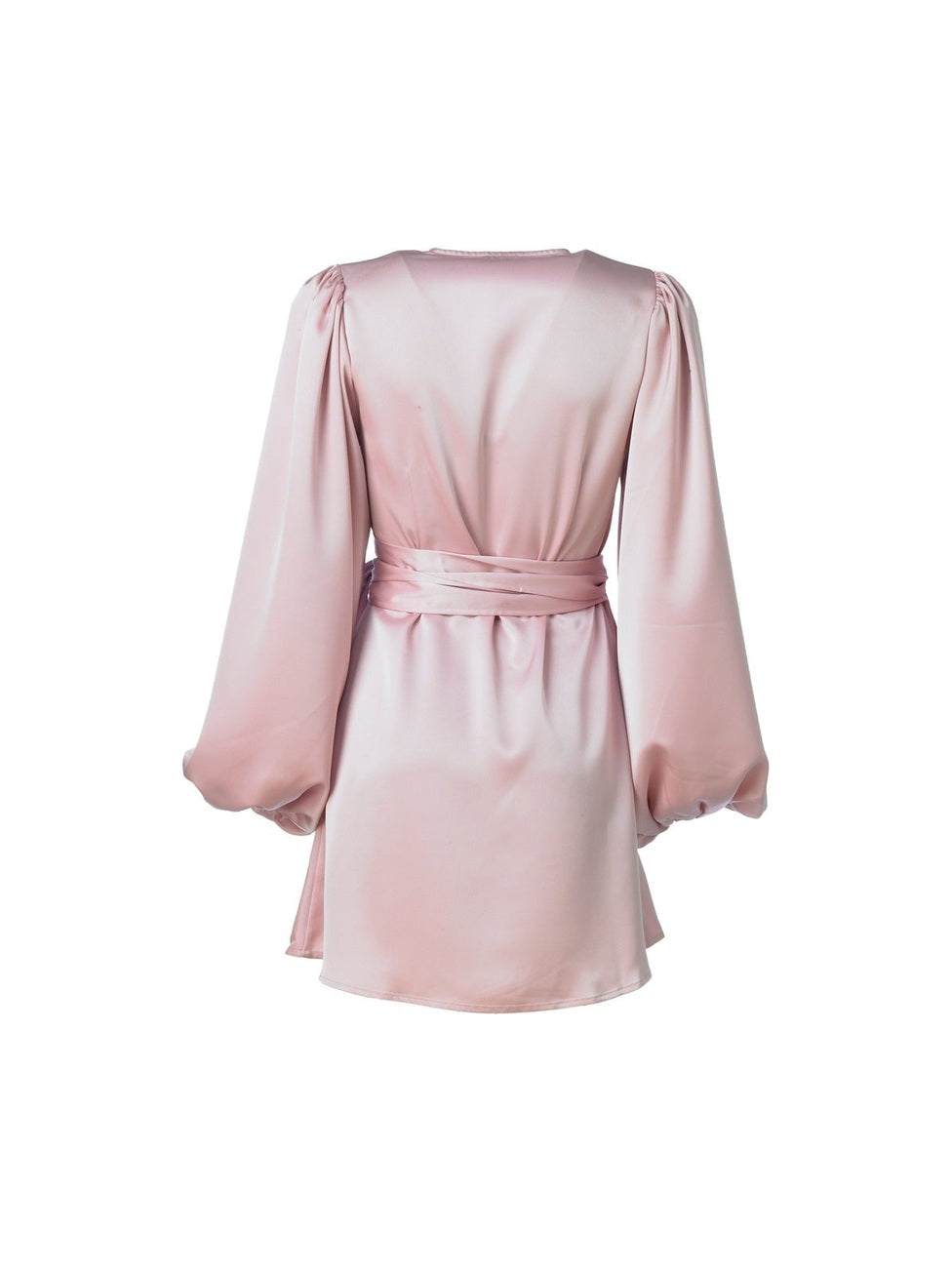Locki satin wrap kjole - light pink Helene Studios