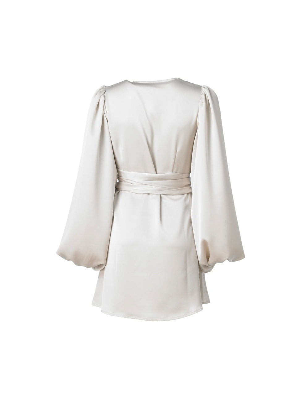 Locki satin wrap kjole - champagne Helene Studios