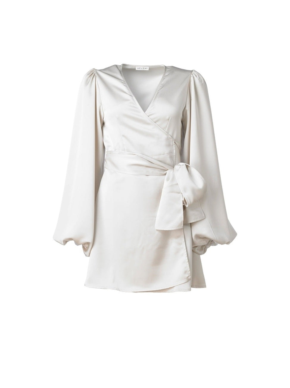 Locki satin wrap kjole - champagne Helene Studios