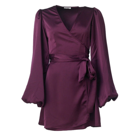 Locki Satin Dress - Maroon