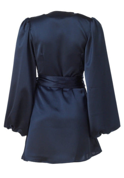 Locki Satin Dress - Navy Helene Studios