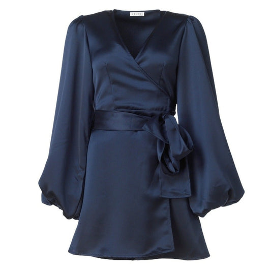 Locki Satin Dress - Navy