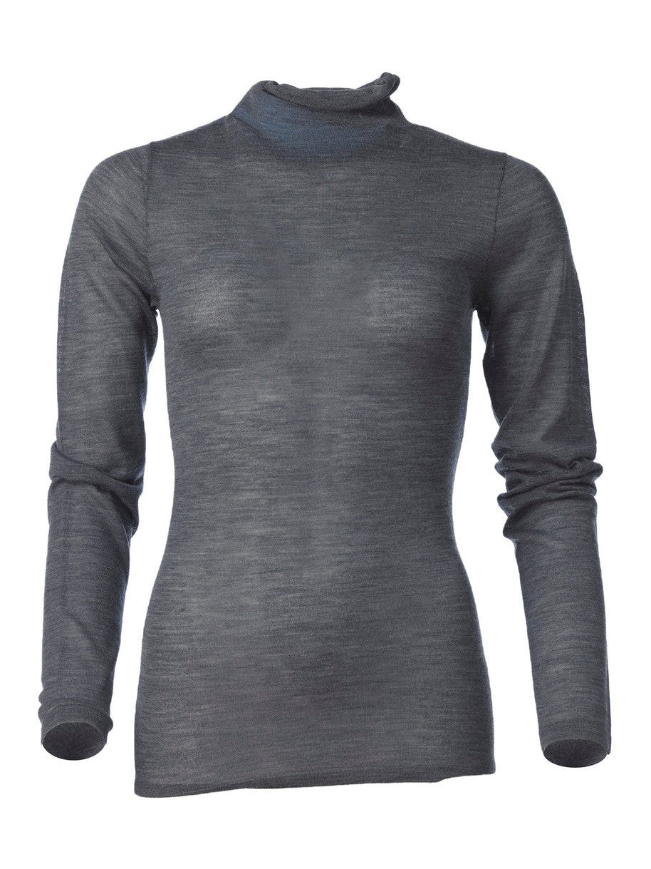 Maggie turtleneck merino genser - grey Helene Studios