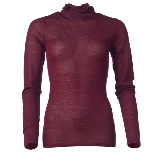 Maggie Turtleneck Merino Top - Bordeaux