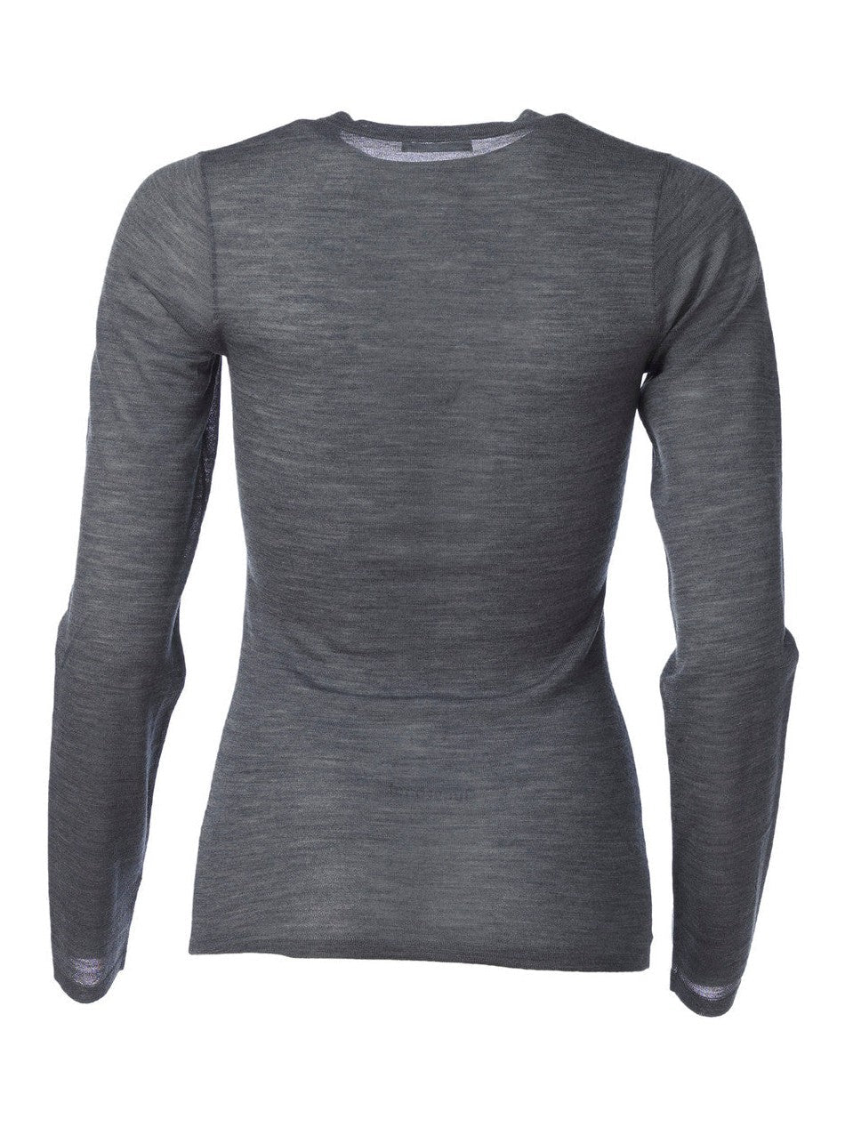 Maggie o neck merino genser - grey Helene Studios