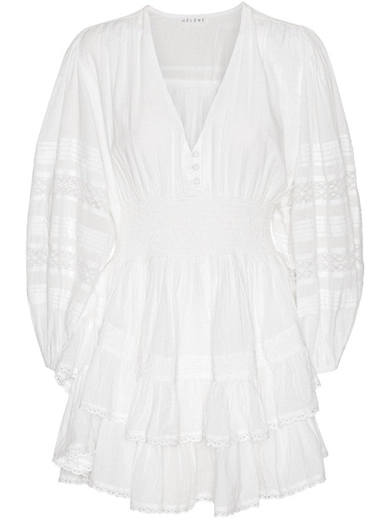 Miri long sleeve kjole - white Helene Studios