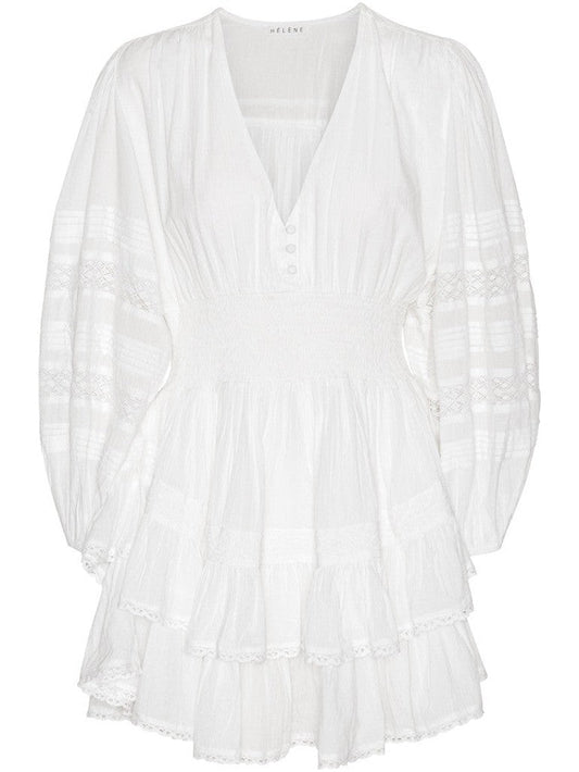 Miri long sleeve kjole - white Helene Studios