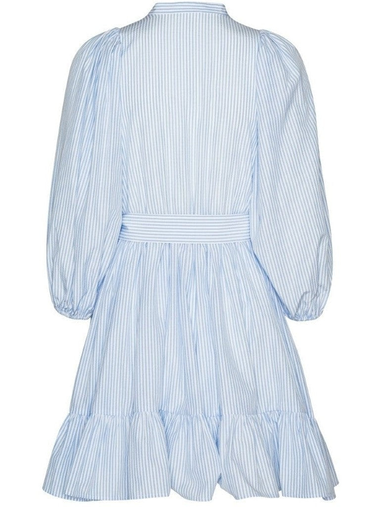 Mya kjole - white with blue stripes Helene Studios